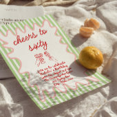 60手描きカラフル誕生日 招待状