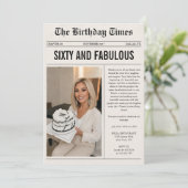60才のお誕生日おめでとう フォトギフト 招待状 (スタンド正面)
