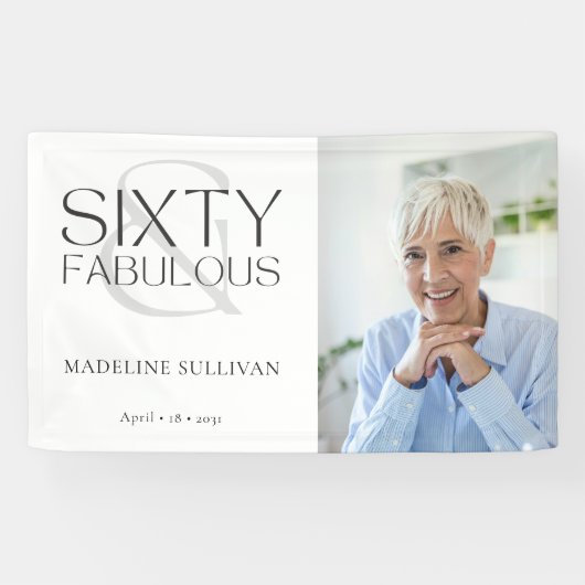 60才はファビュラス 写真 60歳の誕生日パーティー 横断幕 (横)