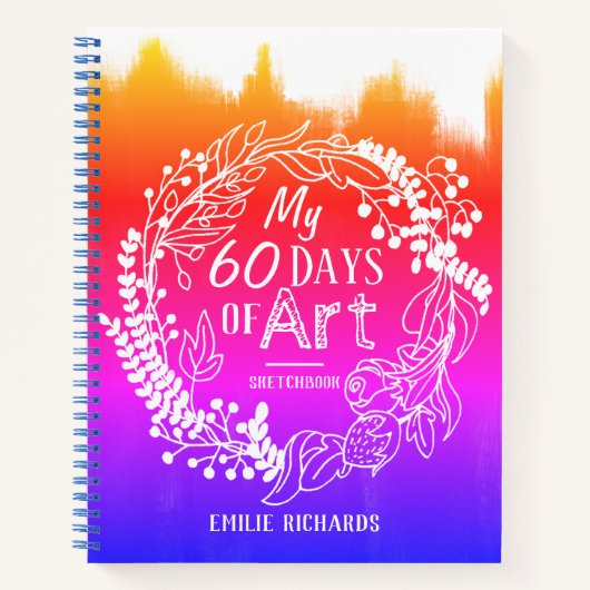 60日のアートチャレンジレインボースケッチブック ノートブック (正面)