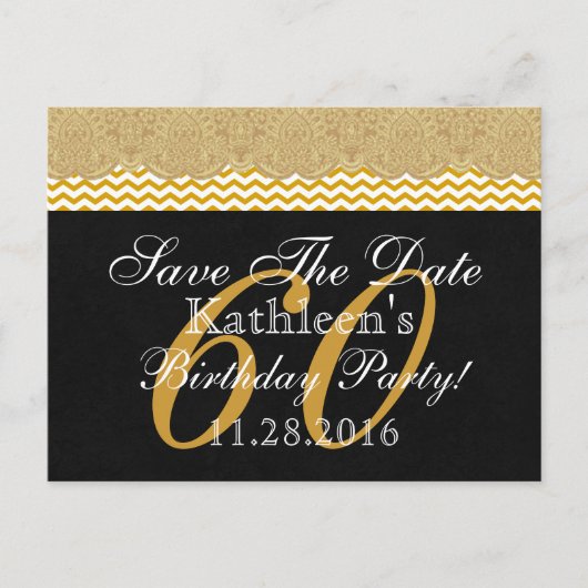 60日の保存誕生日金ゴールドレースV01 案内ポストカード (正面)