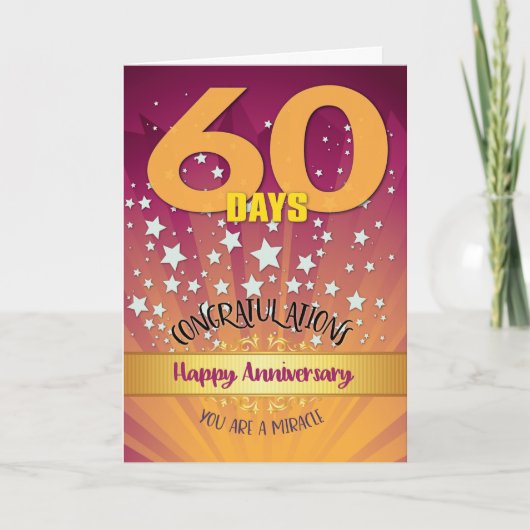 60日リカバリ記念日はっきりした数値 カード (正面)