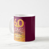 60日間のカスタムリカバリー記念日ボールド数字 コーヒーマグカップ (正面左)