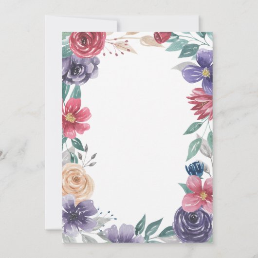 60日50日40日30日パーティーフローラ招待状 招待状 (裏面)