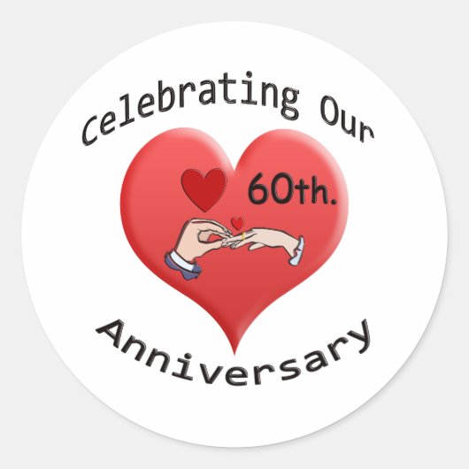 60日。の結婚記念日 ラウンドシール (正面)