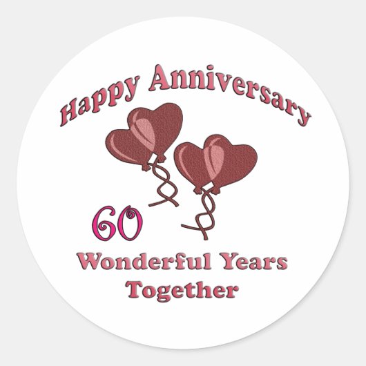 60日。記念日 ラウンドシール (正面)