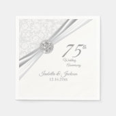 60日/75日ダイヤ結婚モンド記念日 スタンダードカクテルナプキン (正面)