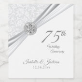 60日/75日ダイヤ結婚モンド記念日 ワインラベル (シングルラベル)