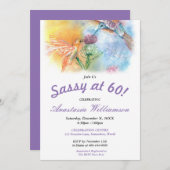 60時にハミングバードが集まる!パーティの招待状 招待状 (正面/裏面)