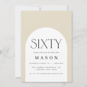 60月の写真60日モダンのシンプル誕生日パーティー 招待状 (裏面)