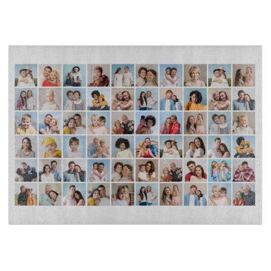 60枚のフォトコラージュを作成 カッティングボード (正面)