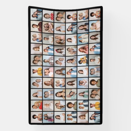 60枚のフォトコラージュを作成 横断幕 (縦)