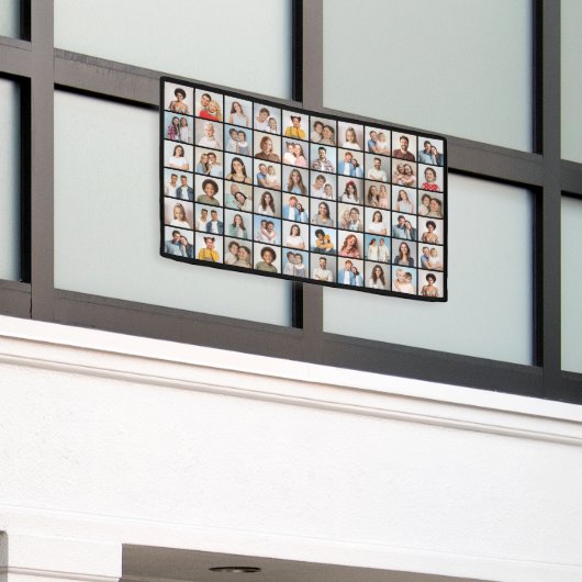 60枚のフォトコラージュを作成 横断幕 (ビルの外側)