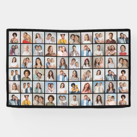 60枚のフォトコラージュを作成 横断幕 (横)