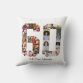 60枚の写真の コラージュ クッション (裏面)