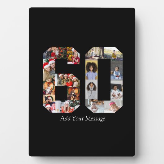 60枚の写真の コラージュ フォトプラーク (正面)