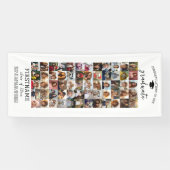 60枚の写真を使ったコラージュ　モダンでミニマルなデザインの卒業記念アルバム　白 横断幕 (横)