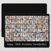 60枚の写真を組み合わせたオリジナルカード 誕生日や名前を入れて (正面/裏面)