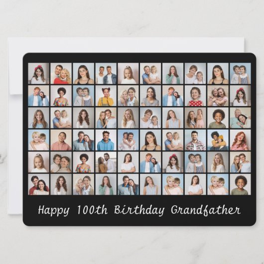 60枚の写真を組み合わせたオリジナルカード 誕生日や名前を入れて (正面)