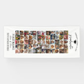 60枚の写真コラージュ 卒業式 現代的 ミニマル 白 横断幕 (横)