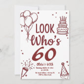 60歳おめでとう!モダンな写真を使った60歳の誕生日招待状 招待状 (正面)