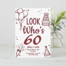60歳おめでとう!モダンな写真を使った60歳の誕生日招待状