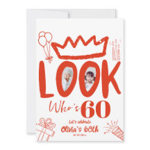60歳おめでとう!モダンな写真を使った60歳の誕生日招待状