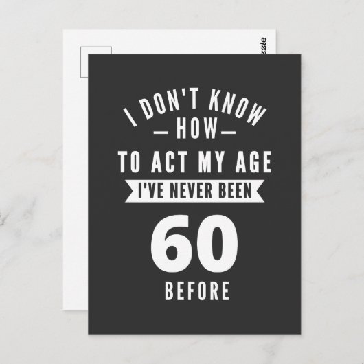 60歳おめでとう / 誕生日おめでとう60歳 ポストカード (正面/裏面)