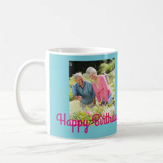60歳おめでとう！60歳の誕生日パーティー写真ギフト コーヒーマグカップ (左)