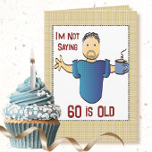 60歳おもしろいのジョーク男性漫画誕生日 カード