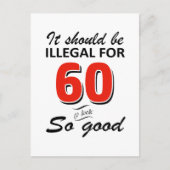 60歳おもしろいの誕生日デザイン ポストカード (正面)