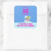 60歳おもしろいの誕生日引用文 スクエアシール (バッグ)