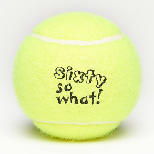 60歳おもしろいの60感動的歳の誕生日 テニスボール (裏面)