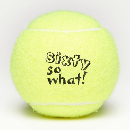 60歳おもしろいの60感動的歳の誕生日 テニスボール (正面)