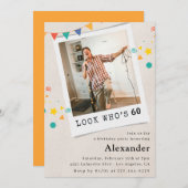 60歳おもしろい招待状メンズおもしろい写真 招待状 (正面/裏面)