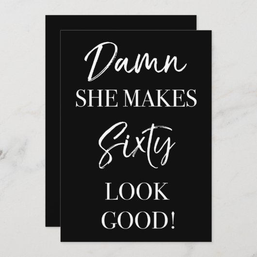 60歳おもしろい誕生日パーティー 招待状 (正面/裏面)