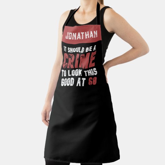 60歳おもしろい60誕生日 動揺して エプロン (インサイチュ)