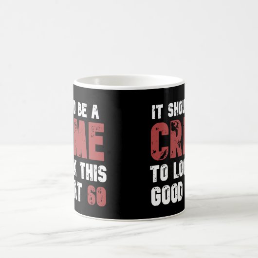 60歳おもしろい60誕生日 動揺して コーヒーマグカップ (中央)