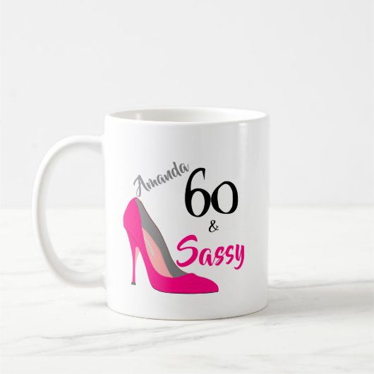 60歳お誕生日おめでとう コーヒーマグカップ (左)