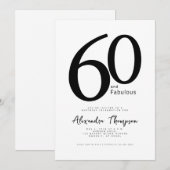 60歳お誕生日おめでとう スクリプト 60歳の誕生日パーティー 招待状 (正面/裏面)