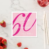 60歳お誕生日おめでとう 名前入り60歳の誕生日パーティー スタンダードカクテルナプキン (インサイチュ)