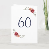 60歳だって何? 水彩ローズ フラワー 60歳の誕生日 カード (裏面)