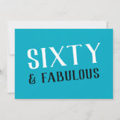 60歳だなんて素敵！ターコイズブルーの60歳誕生日 招待状 (裏面)