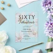 60歳でファビュラス ブラックピンク 60歳の誕生日パーティー アクリル招待状 (インサイチュ (ウェディング))
