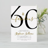 60歳で素敵に輝く スクリプト 60歳の誕生日パーティー 箔招待状 (立ち正面)