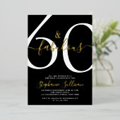 60歳で素敵に輝く スクリプト 60歳の誕生日パーティー 箔招待状 (立ち正面)