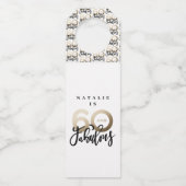 60歳で素晴ら感謝していしい誕生日モダンのお願い ボトルネックタグ (正面)