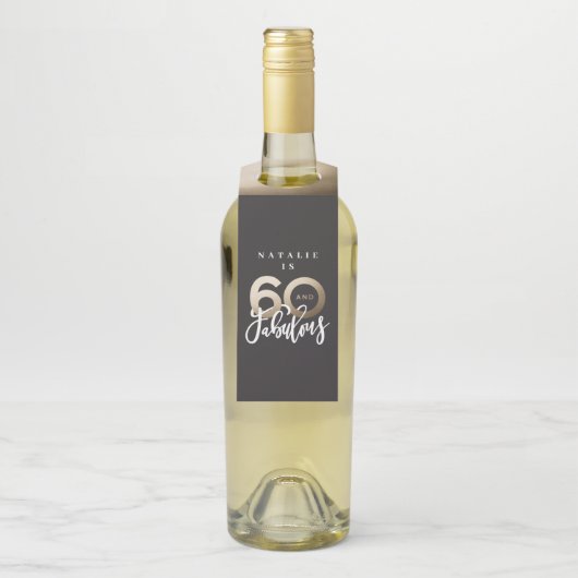 60歳で素晴ら感謝していしい誕生日モダンのお願い ボトルネックタグ (ボトル)