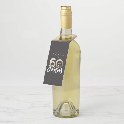 60歳で素晴ら感謝していしい誕生日モダンのお願い ボトルネックタグ (アングル)