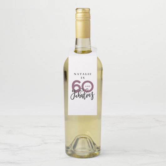 60歳で素晴ら感謝していしい誕生日モダンのお願い ボトルネックタグ (ボトル)